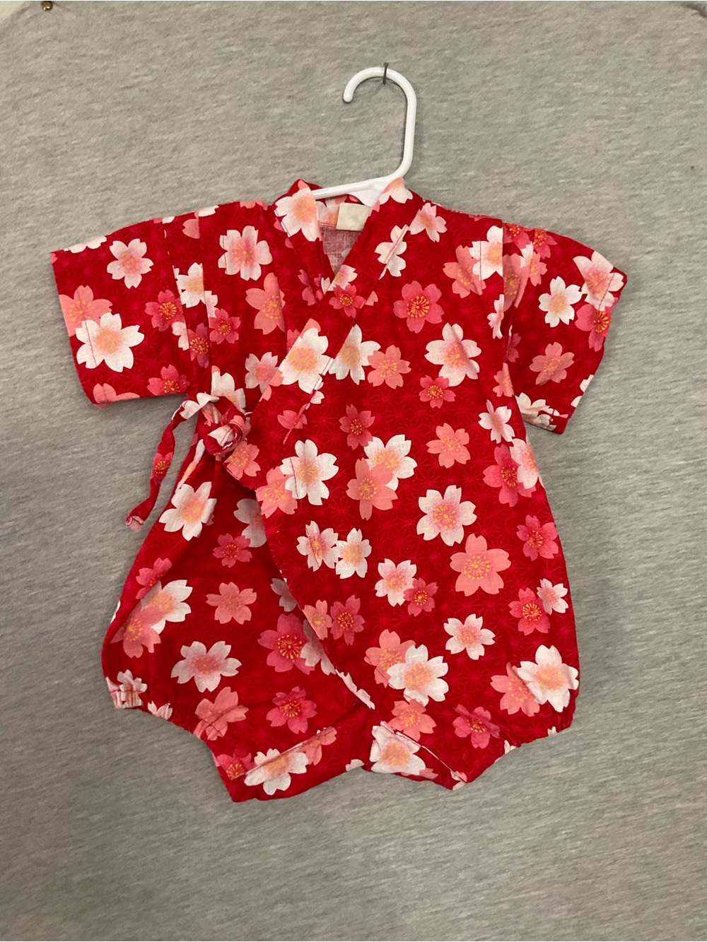 Red Floral Kids Romper